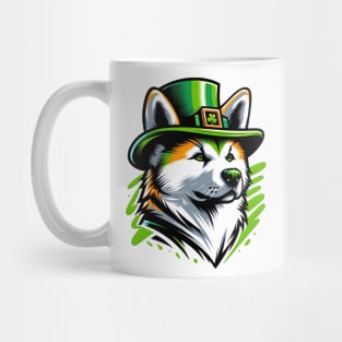 Japanese Akitainu Revels in Saint Patrick's Day Mug